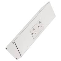 Task Lighting 9" 20 amp 120 volt White Duplex Receptacle Under Cabinet Power Strip